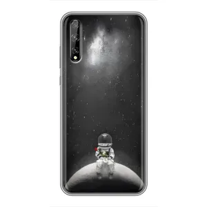 Силиконовый Чехол с принтом "Космонавты" на Huawei P Smart Pro (Космонавт романтик)