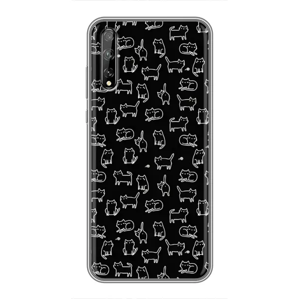 Чехол с рисунком «Котики на черном» для Huawei P Smart Pro Чехол с рисунком «Котики на черном» для Huawei P Smart Pro