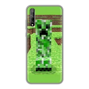 Чехлы для Huawei P Smart Pro (Персонажи Майн Крафт) (Крипер 2)