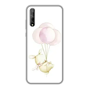 Силиконовый бампер с картинкой животных для Huawei P Smart Pro (Кролик и шарики)