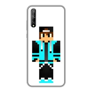 Чехлы для Huawei P Smart Pro (Персонажи Майн Крафт) (Мальчик в голубом)