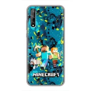 Чехлы для Huawei P Smart Pro (Персонажи Майн Крафт) (Майнкрафт)
