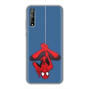 Чехол Супергерой Человека Паука на Huawei P Smart Pro (На паутине)