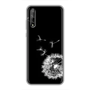 Силиконовый Чехол с одуванчиками на Huawei P Smart Pro (Одуванчик на чёрном)