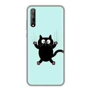 Силиконовый чехол с котиком для Huawei P Smart Pro (Падающий кот)