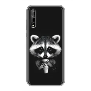 Силиконовый Чехол с Енотами на Huawei P Smart Pro (С кофем)
