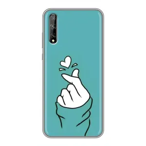 Чехлы (Знак сердечка) на Huawei P Smart Pro (Сердечко на бирюзовом)