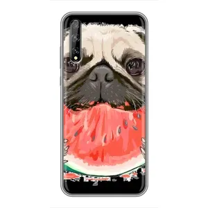 Чехол (ТПУ) Милые собачки для Huawei P Smart Pro (Смешной Мопс)