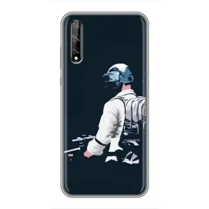 Силиконовый чехол с картинкой "Герой Pubg" на Huawei P Smart Pro (В экиперовке)