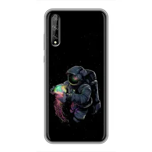 Силиконовый Чехол с принтом "Космонавты" на Huawei P Smart Pro (В руках земля)