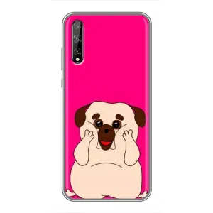 Чехол (ТПУ) Милые собачки для Huawei P Smart Pro (Веселый Мопсик)