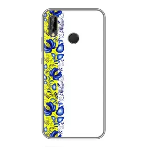 Силиконовый Чехол на Huawei P Smart Z/ Y9 Prime 2019 с картинкой Вышиванки (Желто-синяя вышиванка)