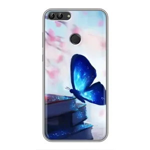 Силіконовий бампер з картинкою звірів для Huawei P Smart, Enjoy 7s, FIG-LA1 (Метелик синій)