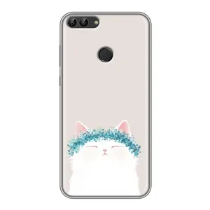 Чехол на тематику: Коты для Huawei P Smart (Enjoy 7s, FIG-LA1) (Белый котик)