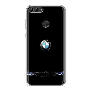 Силиконовый бампер с картинкой машины на Huawei P Smart, Enjoy 7s, FIG-LA1 (Черный BMW)