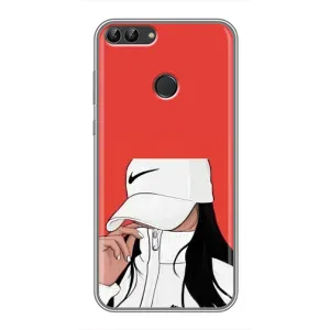 Силиконовый Чехол на Huawei P Smart, Enjoy 7s, FIG-LA1 с картинкой Стильных Девушек (Девушка Nike)