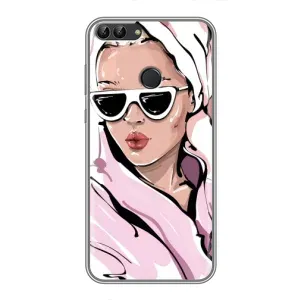 Чехол с картинкой Модные Девчонки Huawei P Smart, Enjoy 7s, FIG-LA1 (Девушка в халате)