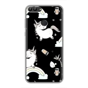 Чохол Unicorn на Huawei P Smart, Enjoy 7s, FIG-LA1 (Єдинорог з кавою)