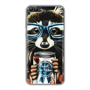 Силіконовий Чохол з Энотами на Huawei P Smart, Enjoy 7s, FIG-LA1 (Єнот в окулярах)