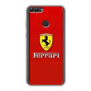 Силиконовый бампер с картинкой машины на Huawei P Smart, Enjoy 7s, FIG-LA1 (Ferrari Logo)