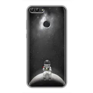 Силиконовый Чехол с принтом "Космонавты" на Huawei P Smart, Enjoy 7s, FIG-LA1 (Космонавт романтик)