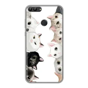 Силіконовий чохол з котиком для Huawei P Smart, Enjoy 7s, FIG-LA1 (Коти)