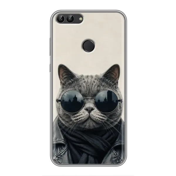 Чехол с рисунком «Модный кот» для Huawei P Smart (Enjoy 7s, FIG-LA1) Чехол с рисунком «Модный кот» для Huawei P Smart (Enjoy 7s, FIG-LA1)
