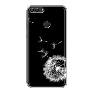 Силіконовий Чохол з кульбабками на Huawei P Smart, Enjoy 7s, FIG-LA1 (Кульбабка на чорному)