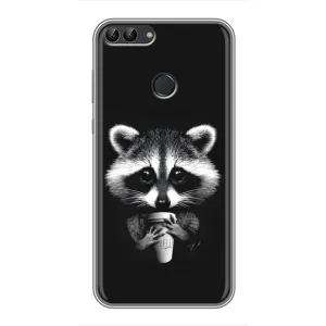 Силіконовий Чохол з Энотами на Huawei P Smart, Enjoy 7s, FIG-LA1 (З кавою)