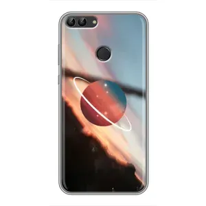 Чехол (ТПУ) с планетами на Huawei P Smart, Enjoy 7s, FIG-LA1 (Сатурн)