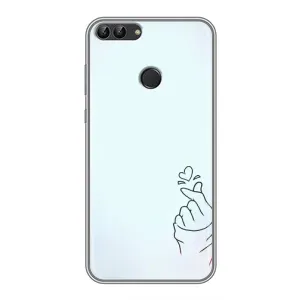 Чехлы (Знак сердечка) на Huawei P Smart, Enjoy 7s, FIG-LA1 (Сердце на голубом)