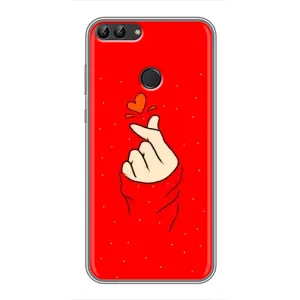 Чехлы (Знак сердечка) на Huawei P Smart, Enjoy 7s, FIG-LA1 (Сердце на красном)