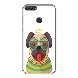 Бампер для Huawei P Smart, Enjoy 7s, FIG-LA1 с картинкой "Песики" (Собака Король)