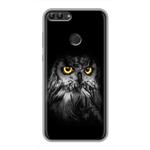 Чехол с рисунком «Сова на чёрном» для Huawei P Smart (Enjoy 7s, FIG-LA1) Чехол с рисунком «Сова на чёрном» для Huawei P Smart (Enjoy 7s, FIG-LA1)