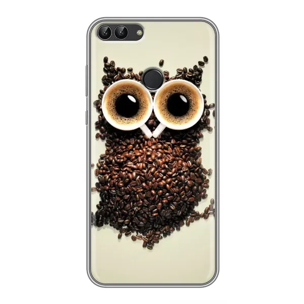 Чехол с рисунком «Сова с зерен кофе» для Huawei P Smart (Enjoy 7s, FIG-LA1) Чехол с рисунком «Сова с зерен кофе» для Huawei P Smart (Enjoy 7s, FIG-LA1)