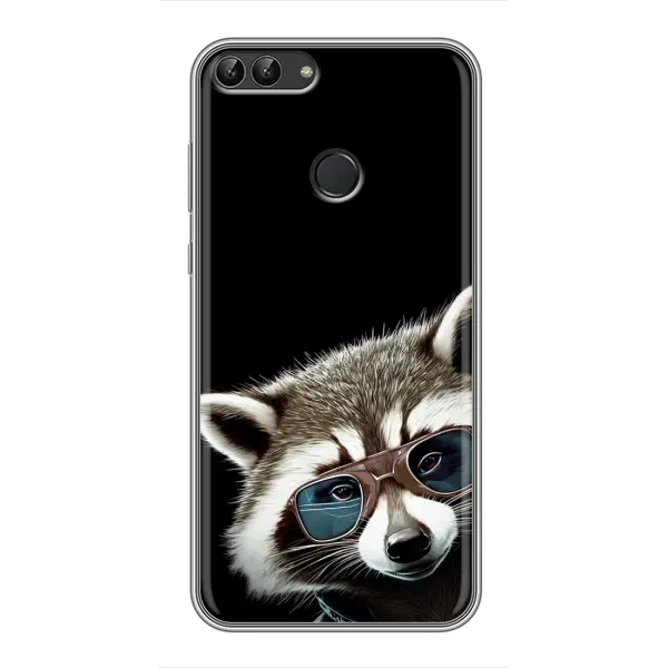 Чехол с рисунком «Стильный Енот» для Huawei P Smart (Enjoy 7s, FIG-LA1) Чехол с рисунком «Стильный Енот» для Huawei P Smart (Enjoy 7s, FIG-LA1)