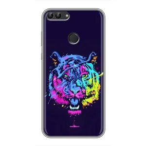 Силіконовий бампер з картинкою звірів для Huawei P Smart, Enjoy 7s, FIG-LA1 (Тигр-Арт)