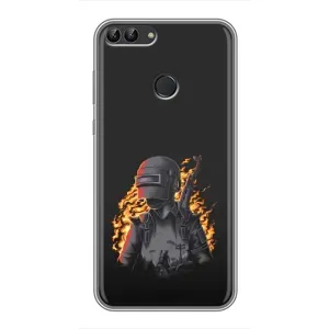 Чохол з картинкою "Герой Pubg" на Huawei P Smart, Enjoy 7s, FIG-LA1 (В полум'ї)