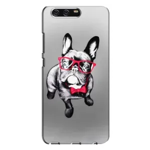Чехол (ТПУ) Милые собачки для Huawei P10 Plus, VKY (Бульдог в очках)