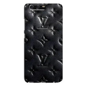 Текстурный Чехол Louis Vuitton для Хуавей П10 Плюс (Черный ЛВ)