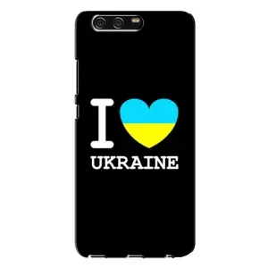 Чехол с Украинской символикой на Хуавей П10 Плюс (I Love Ukraine)