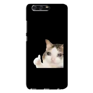Бампер с принтом Мемы для Huawei P10 Plus, VKY (Кот в слезах)