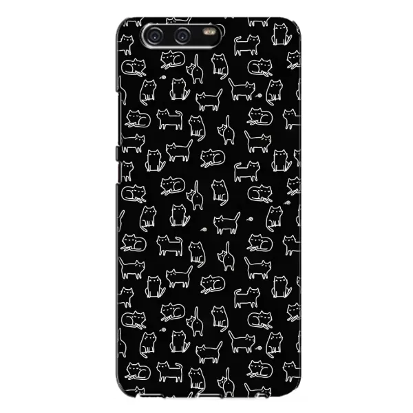 Чехол с рисунком «Котики на черном» для Huawei P10 Plus (VKY) Чехол с рисунком «Котики на черном» для Huawei P10 Plus (VKY)