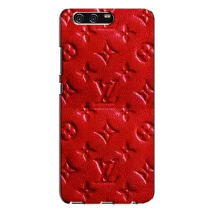 Текстурный Чехол Louis Vuitton для Хуавей П10 Плюс (Красный ЛВ)