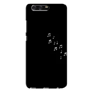 Чехол с картинками на черном фоне для Huawei P10 Plus, VKY (Ноты)
