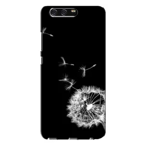 Силиконовый Чехол с одуванчиками на Huawei P10 Plus, VKY (Одуванчик на чёрном)