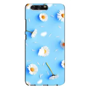 Чехол с Цветами для Huawei P10 Plus, VKY (ромашки на голубом)
