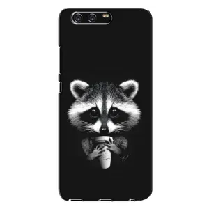 Силиконовый Чехол с Енотами на Huawei P10 Plus, VKY (С кофем)
