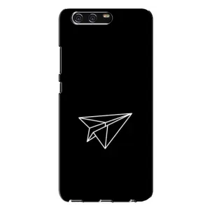Чехол с картинками на черном фоне для Huawei P10 Plus, VKY (Самолетик)