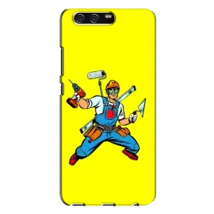 Силиконовый бампер (Работники) на Huawei P10 Plus, VKY (Строитель)